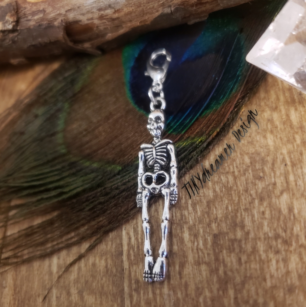 525 Gothic Skeleton Charm For BraceletZipperPlannerBagJournalPet Collar 8$